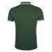 Рубашка поло мужская Pasadena Men 200 с контрастной отделкой, зеленая с белым