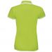 Рубашка поло женская Pasadena Women 200 с контрастной отделкой, зеленый лайм с белым