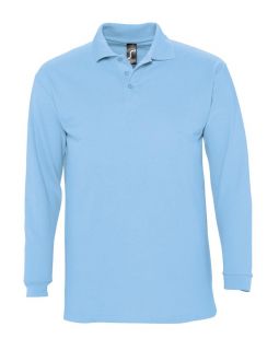 Рубашка поло мужская с длинным рукавом Winter II 210 голубая