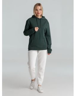 Толстовка с капюшоном унисекс Hoodie, темно-зеленый меланж-foto10
