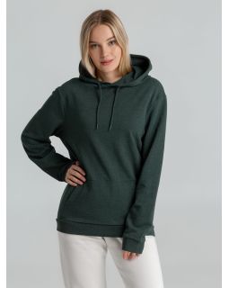 Толстовка с капюшоном унисекс Hoodie, темно-зеленый меланж-foto11