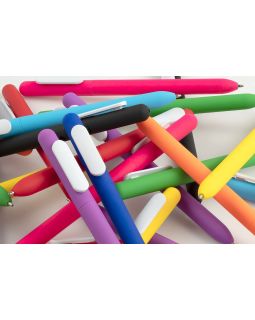 Ручка шариковая Swiper Soft Touch, черная с белым-foto6