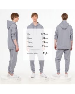 Худи унисекс H2, серое-foto11