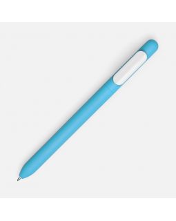 Ручка шариковая Swiper Soft Touch, голубая с белым-foto9