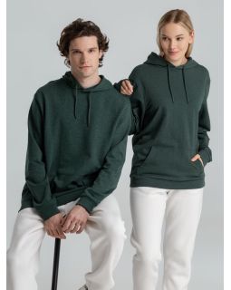 Толстовка с капюшоном унисекс Hoodie, темно-зеленый меланж-foto3