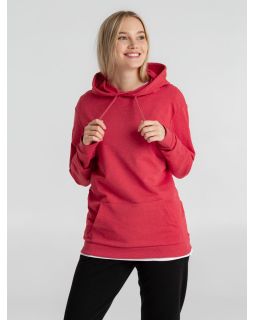 Толстовка с капюшоном унисекс Hoodie, красный меланж-foto8