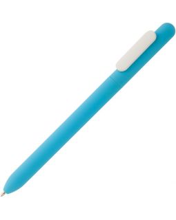 Ручка шариковая Swiper Soft Touch, голубая с белым-foto3