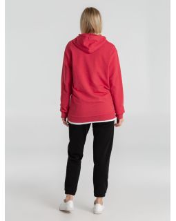 Толстовка с капюшоном унисекс Hoodie, красный меланж-foto4