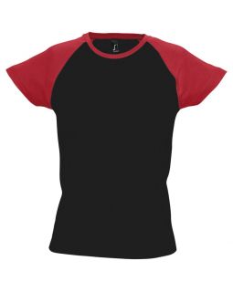 Футболка женская Milky 150, черная с красным