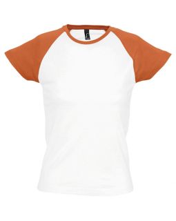 Футболка женская Milky 150, белая с оранжевым