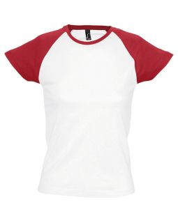 Футболка женская Milky 150, белая с красным