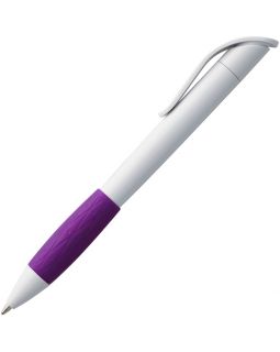 Ручка шариковая Grip, белая с фиолетовым-foto3