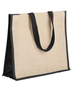 Холщовая сумка для покупок Bagari с черной отделкой
