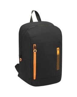 Складной рюкзак Compact Neon, черный с оранжевым