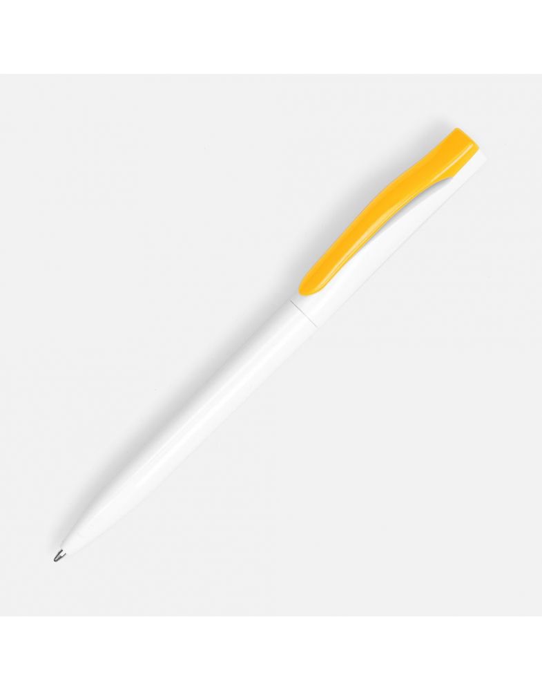 Ручка шариковая Pin, белая с желтым