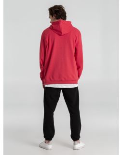 Толстовка с капюшоном унисекс Hoodie, красный меланж-foto9