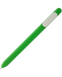 Ручка шариковая Swiper Soft Touch, зеленая с белым-foto3