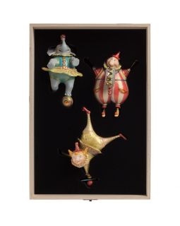 Набор из 3 елочных игрушек Circus Collection: барабанщик, акробат и слон