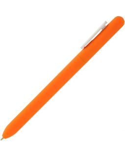 Ручка шариковая Swiper Soft Touch, неоново-оранжевая с белым-foto4
