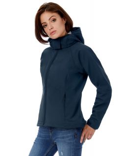 Куртка женская Hooded Softshell темно-синяя-foto9