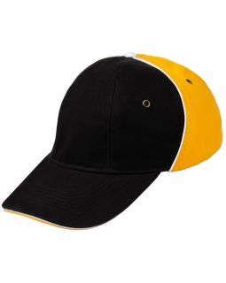 Бейсболка Unit Smart, черная с желтым