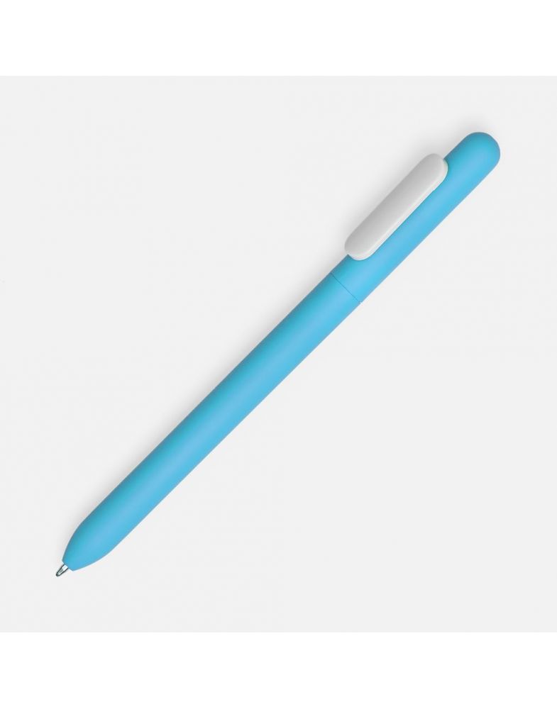 Ручка шариковая Swiper Soft Touch, голубая с белым