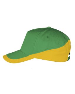 Бейсболка Booster, ярко-зеленая с желтым
