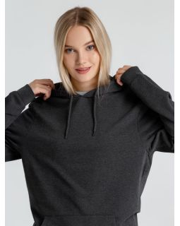 Толстовка с капюшоном унисекс Hoodie, серый меланж (антрацит)-foto7