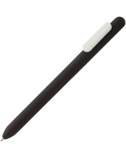 Ручка шариковая Swiper Soft Touch, черная с белым-foto2