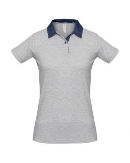 Рубашка поло женская DNM Forward серый меланж