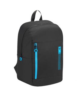 Складной рюкзак Compact Neon, черный с голубым
