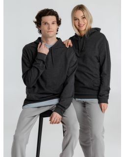 Толстовка с капюшоном унисекс Hoodie, серый меланж (антрацит)-foto5