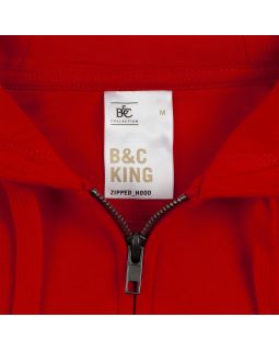 Толстовка на молнии с капюшоном унисекс King, белая-foto18