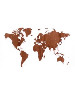 Деревянная карта мира World Map Wall Decoration Exclusive, красное дерево