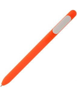 Ручка шариковая Swiper Soft Touch, неоново-оранжевая с белым-foto7
