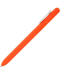 Ручка шариковая Swiper Soft Touch, неоново-оранжевая с белым-foto8