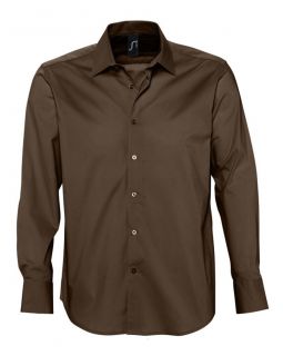 Рубашка мужская с длинным рукавом Brighton, темно-коричневая