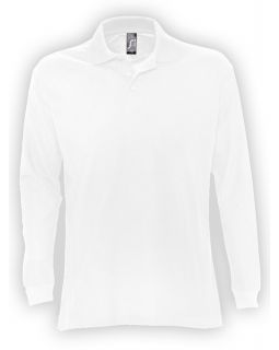 Рубашка поло мужская с длинным рукавом Star 170, белая