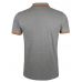Рубашка поло мужская Pasadena Men 200 с контрастной отделкой, серый меланж c оранжевым