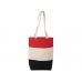 Хлопковая сумка Colour Block, красный/бежевый/черный