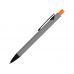 Ручка металлическая soft-touch шариковая Snap, серый/черный/оранжевый
