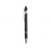 Ручка металлическая soft-touch шариковая со стилусом Sway, темно-синий/серебристый