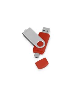 USB/USB Type-C флешка на 16 Гб Квебек C, красный