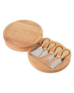 Набор ножей для сыра в деревянном футляре, который можно использовать как разделочную доску