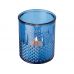 Подставка для чайной свечи из переработанного стекла Estrel, синий прозрачный