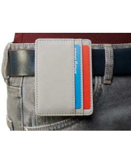 Картхолдер для двух карт и наличных денег с зажимом Crave, светло-серый-foto7
