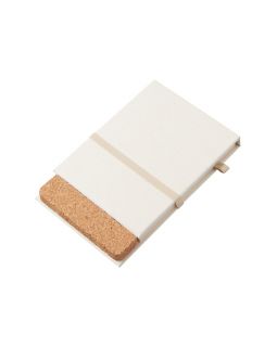 Блокнот с подставкой для телефона из пробки Milky S, молочно-белый Блокнот с подставкой для телефона из пробки Milky S, молочно-белый