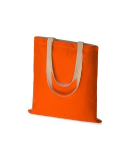 Сумка для шопинга Twin двухцветная из хлопка, 180 г/м2, оранжевый/натуральный