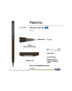 Ручка шариковая автоматическая BrunoVisconti® PALERMO цвет корпуса коричневый, soft-touch, 0.7 мм-foto3