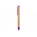 Ручка картонная пластиковая шариковая Эко 2.0, бежевый/фиолетовый